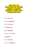 D441 Pharm OA QUESTIONS AND VERIFIED CORRECT ANSWERS GRADED A&plus; -LATEST 2026-2027- 100- GUARANTEED PASS&period;docx&NewLine;&NewLine;