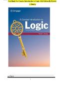Test Bank For A Concise Introduction to Logic 14th Edition By Patrick J&period; Hurley&comma; All Chapters &vert;&vert;Complete A&plus; Guide