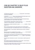 COB 202 CHAPTER 7-8 WILEY PLUS QUESTION AND ANSWERS