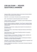 COB 202 EXAM 1 &ndash; WEAVER QUESTIONS & ANSWERS