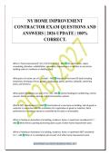 NYC HOME IMPROVEMENT&NewLine;CONTRACTOR EXAM STUDY GUIDE&NewLine;QUESTIONS AND ANSWERS &vert; 2026&NewLine;UPDATE &vert; 100&percnt; CORRECT&period;