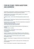 COB 202 EXAM 1 ROSS QUESTIONS AND ANSWERS