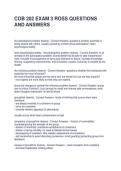 COB 202 EXAM 3 ROSS QUESTIONS AND ANSWERS
