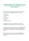 Population Health Exam 3 Questions and Correct Answers &lpar;Verified Answers&rpar; Graded A&plus; &vert; New Update 2026&sol;2027 