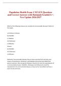Population Health Exam 1 NCLEX Questions and Correct Answers with Rationale Graded A&plus; &vert; New Update 2026&sol;2027 
