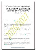 SAGE INTACCT IMPLEMENTATION&NewLine;COMPLETE EXAM QUESTIONS AND&NewLine;ANSWERS &vert; 2026 UPDATE &vert; 100&percnt;&NewLine;CORRECT&period;