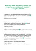 Population Health Study Guide Questions and Correct Answers with Rationale Graded A&plus; &vert; New Update 2026&sol;2027 