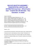 WGU D470 OBJECTIVE ASSESSMENT &ndash; TRANSPORTATION&comma; LOGISTICS&comma; AND DISTRIBUTION Actual Exam 2026&sol;2027 &vert; Official Practice Exam &ndash; Complete Q&A with Rationales &ndash; Pass Guaranteed - A&plus; Graded
