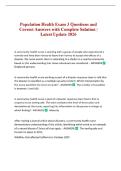 Population Health Exam 3 Questions and Correct Answers with Complete Solution &vert; Latest Update 2026