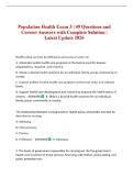 Population Health Exam 3 &vert; 49 Questions and Correct Answers with Complete Solution &vert; Latest Update 2026