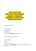 OSCE 2022 EXAM QUESTIONS AND VERIFIED CORRECT ANSWERS GRADED A&plus; -LATEST 2026-2027- 100- GUARANTEED PASS&period;docx&NewLine;&NewLine;