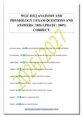WGU D312 ANATOMY AND&NewLine;PHYSIOLOGY 1 EXAM QUESTIONS AND&NewLine;ANSWERS &vert; 2026 UPDATE &vert; 100&percnt;&NewLine;CORRECT&period;