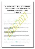 WGU D446 ADULT HEALTH 2 OA EXAM&NewLine;STUDY GUIDE EXAM QUESTIONS AND&NewLine;ANSWERS &vert; 2026 UPDATE &vert; 100&percnt;&NewLine;CORRECT&period;