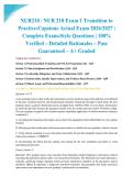 NUR210 &sol; NUR 210 Exam 1 Transition to Practice-Capstone Actual Exam 2026&sol;2027 &vert; Complete Exam-Style Questions &vert; 100&percnt; Verified &ndash; Detailed Rationales &ndash; Pass Guaranteed &ndash; A&plus; Graded