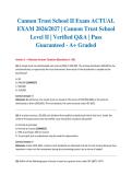 Cannon Trust School II Exam ACTUAL EXAM 2026&sol;2027 &vert; Cannon Trust School Level II &vert; Verified Q&A &vert; Pass Guaranteed - A&plus; Graded