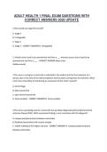 ADULT HEALTH 1 FINAL ASSESSMENT QUESTIONS AND ANSWERS COMPLETE NURSING STUDY GUIDE