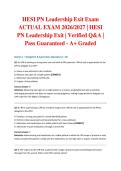 HESI PN Leadership Exit Exam ACTUAL EXAM 2026&sol;2027 &vert; HESI PN Leadership Exit &vert; Verified Q&A &vert; Pass Guaranteed - A&plus; Graded