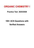 Organic Chemistry 1 ACS Exam Pack 100&plus; Questions with Verified Answers 2026