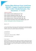 Polestar Pilates Reformer Exam Actual Exam 2026&sol;2027 &vert; Complete Exam-Style Questions &vert; 100&percnt; Verified &ndash; Detailed Rationales &ndash; Pass Guaranteed &ndash; A&plus; Graded&NewLine;&NewLine;