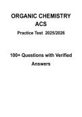 Organic Chemistry ACS Exam Pack 100&plus; Questions with Verified Answers 2026