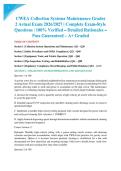 CWEA Collection Systems Maintenance Grades 2 Actual Exam 2026&sol;2027 &vert; Complete Exam-Style Questions &vert; 100&percnt; Verified &ndash; Detailed Rationales &ndash; Pass Guaranteed &ndash; A&plus; Graded&NewLine;&NewLine;