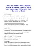 WGU D774 &ndash; INTRODUCTION TO BUSINESS ACCOUNTING &lpar;OA & PA&rpar; Actual Exam 2026&sol;2027 &vert; Official Exam &ndash; Complete Q&A with Rationales &ndash; Pass Guaranteed - A&plus; Graded