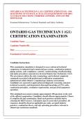 ONTARIO GAS TECHNICIAN 1 &lpar;G1&rpar; CERTIFICATION EXAM - &lpar;100 &NewLine;QUESTIONS&rpar; UP-TO-DATE ACTUAL EXAM QUESTIONS AND 100&percnt; &NewLine;ACCURATE SOLUTIONS &vert; VERIFIED ANSWERS - INSTANT PDF &NewLine;DOWNLOAD 