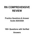 RN Comprehensive Review Exam Pack 100&plus; Questions with Verified Answers 2026