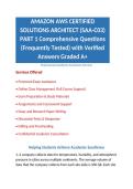AMAZON AWS CERTIFIED SOLUTIONS ARCHITECT &lpar;SAA-C03&rpar; PART 1 Comprehensive Questions &lpar;Frequently Tested&rpar; with Verified Answers Graded A&plus;