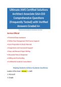 Ultimate AWS Certified Solutions Architect Associate SAA-C03 Comprehensive Questions &lpar;Frequently Tested&rpar; with Verified Answers Graded A&plus;