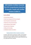 AWS Solutions Architect Associate SAA-C03 Comprehensive Questions &lpar;Frequently Tested&rpar; with Verified Answers Graded A&plus; Package Deal