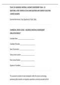 TEXAS CDL HAZARDOUS MATERIALS &lpar;HAZMAT&rpar; ENDORSEMENT EXAM - &lpar;30&NewLine;QUESTIONS&rpar; LATEST UPDATED ACTUAL EXAM QUESTIONS AND COMPLETE SOLUTIONS&NewLine;&vert; VERIFIED ANSWERS