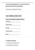 TEXAS CDL SCHOOL BUS ENDORSEMENT EXAM - &lpar;20&rpar; LATEST UPDATED ACTUAL EXAM&NewLine;QUESTIONS AND COMPLETE SOLUTIONS &vert; VERIFIED ANSWERS