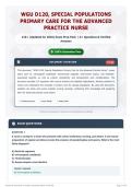 WGU D120&comma; Special Populations Primary Care for the Advanced Practice Nurse 110&plus; &lpar;Updated for 2026&rpar; Exam Prep Pack   A&plus; Questions & Verified Answers