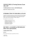 NEWEST HESI A2 Nursing Entrance Exam  2026&ndash;2027 