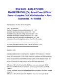 WGU D330 &ndash; DATA SYSTEMS ADMINISTRATION &lpar;OA&rpar; Actual Exam 2026&sol;2027 &vert; Official Exam &ndash; Complete Q&A with Rationales &ndash; Pass Guaranteed - A&plus; Graded