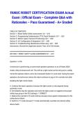 FANUC ROBOT CERTIFICATION EXAM Actual Exam 2026&sol;2027 &vert; Official Exam &ndash; Complete Q&A with Rationales &ndash; Pass Guaranteed - A&plus; Graded