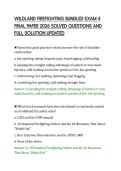WILDLAND FIREFIGHTING BUNDLED EXAM 4&NewLine;FINAL PAPER 2026 SOLVED QUESTIONS AND&NewLine;FULL SOLUTION UPDATED