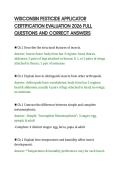WISCONSIN PESTICIDE APPLICATOR&NewLine;CERTIFICATION EVALUATION 2026 FULL&NewLine;QUESTIONS AND CORRECT ANSWERS