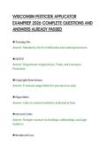 WISCONSIN PESTICIDE APPLICATOR&NewLine;EXAMPREP 2026 COMPLETE QUESTIONS AND&NewLine;ANSWERS ALREADY PASSED
