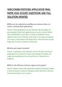 WISCONSIN PESTICIDE APPLICATOR FINAL&NewLine;PAPER 2026 SOLVED QUESTIONS AND FULL&NewLine;SOLUTION UPDATED