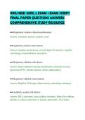 WKU MED SURG 2 EXAM 1 EXAM SCRIPT&NewLine;FINAL PAPER QUESTIONS ANSWERS&NewLine;COMPREHENSIVE STUDY RESOURCE