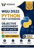 WGU D522 Python for IT Automation Objective Assessment &vert; OA V1 and V2 &vert; Questions and Answers &vert; 2026&sol;27 Update &vert; 100&percnt; Correct&period;