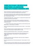 CHEM 1010 EXAM 1 REVIEW EXAM QUESTIONS & ELABORATED COMPLETE PASSED ANSWERS 100&percnt;