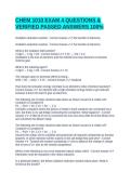 CHEM 1010 EXAM 4 QUESTIONS & VERIFIED PASSED ANSWERS 100&percnt;
