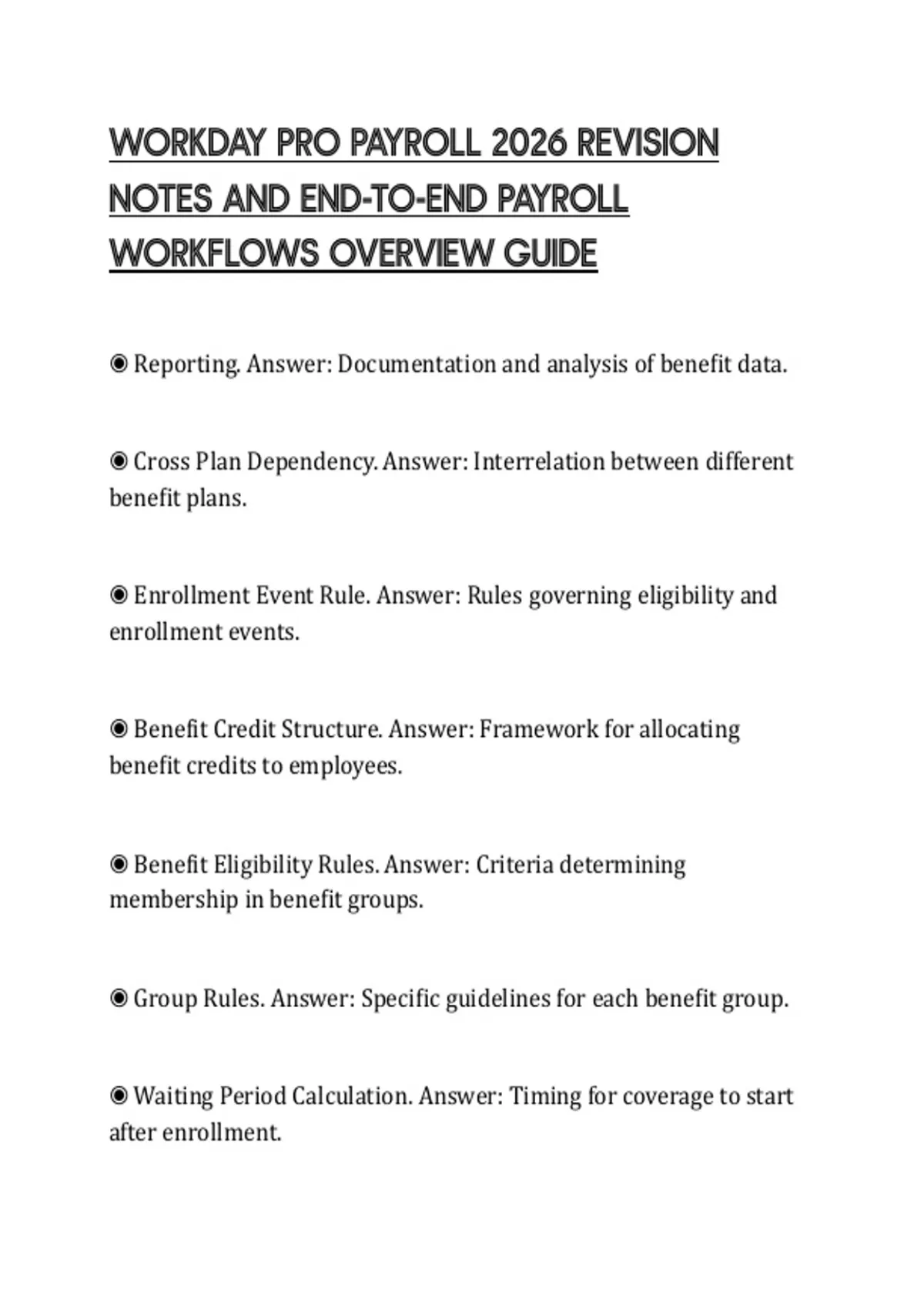WORKDAY PRO PAYROLL 2026 REVISION NOTES AND END-TO-END PAYROLL ...