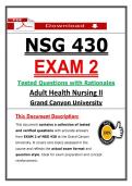 NSG 430 Exam 2 &vert; &lpar;2026&rpar; Adult Health Exam Questions &vert; Nursing  &lpar;PDF&rpar;
