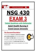 NSG 430 Exam 3 &vert; &lpar;2026&rpar; Adult Health Exam Questions &vert; Nursing &lpar;PDF&rpar;