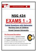 NSG 434 Exams 1-3 &vert; &lpar;2026&rpar; Pediatric Nursing Questions &vert; Child Care Nursing &lpar;PDF&rpar;