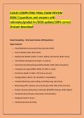CLOUD COMPUTING FINAL EXAM REVIEW &NewLine;2026&vert;&vert;&vert;questions and answers with &NewLine;rationales&sol;graded A&plus;&sol;2026 update&sol;100&percnt; correct &NewLine;&sol;instant download